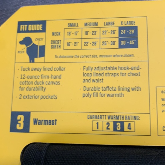 NWT Firm Duck Insulated Dog Chore Coat Black *ALL PROCEEDS GO TO ANIMAL RESCUE* - Picture 4 of 8